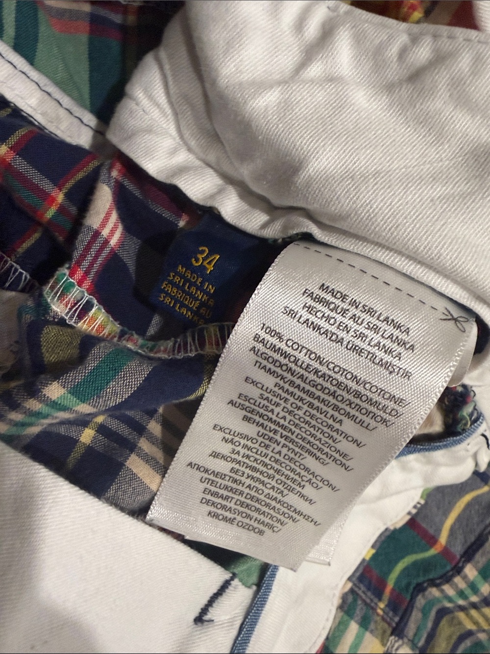 Polo by Ralph Lauren Men's Multi-Color Madras Patchwork Shorts - Picture 3 of 8